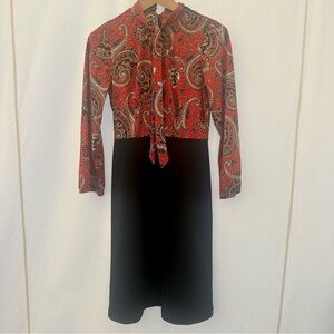 Vintage 60s paisley secretary dress